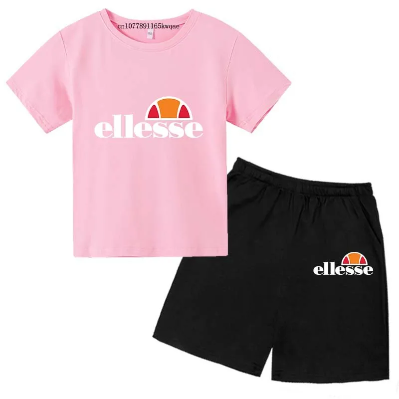 Kids Summer Leisure Letter 2pcs O-neck Short Sleeve T-shirts+Pants Suits 3-13 Years Boys Girls Casual Outfits Children Clothes - Image 4