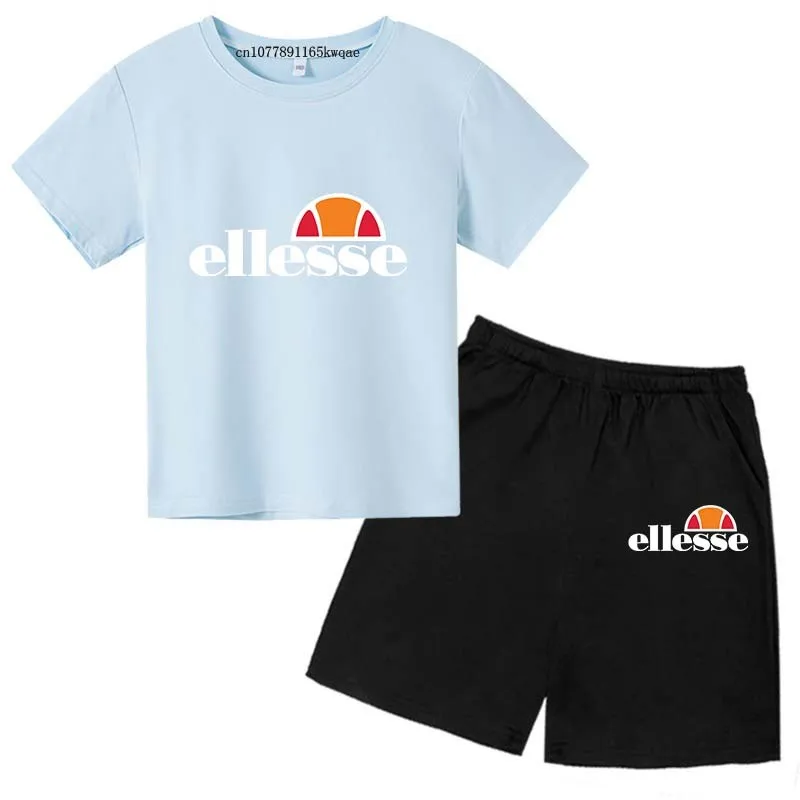 Kids Summer Leisure Letter 2pcs O-neck Short Sleeve T-shirts+Pants Suits 3-13 Years Boys Girls Casual Outfits Children Clothes - Image 6