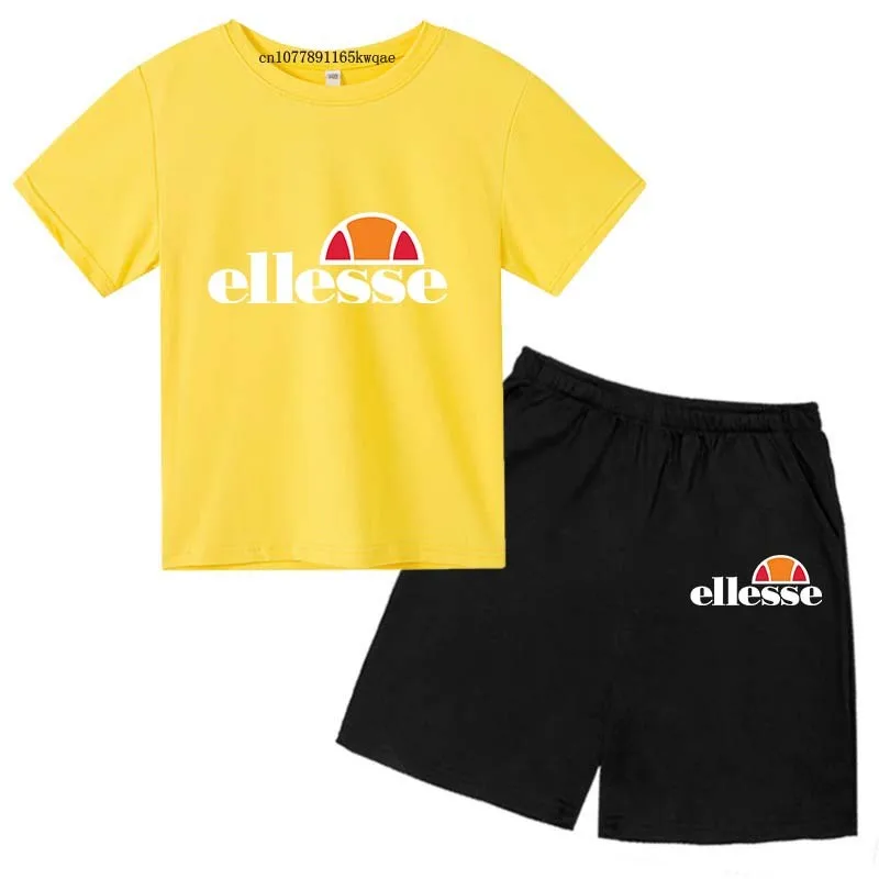 Kids Summer Leisure Letter 2pcs O-neck Short Sleeve T-shirts+Pants Suits 3-13 Years Boys Girls Casual Outfits Children Clothes - Image 5